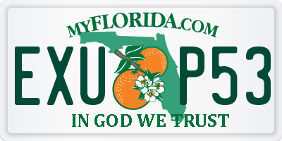 FL license plate EXUP53