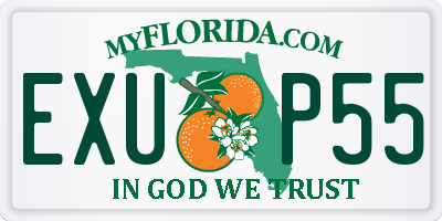 FL license plate EXUP55