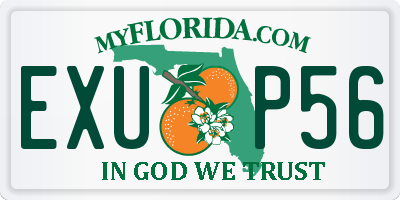 FL license plate EXUP56