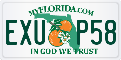 FL license plate EXUP58