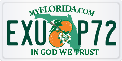 FL license plate EXUP72