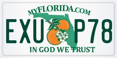 FL license plate EXUP78