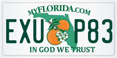 FL license plate EXUP83