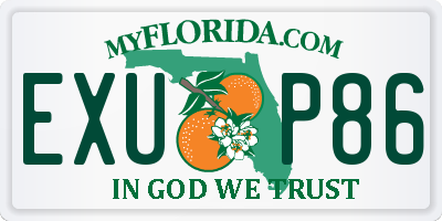 FL license plate EXUP86