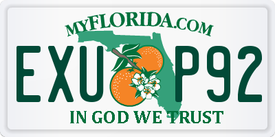 FL license plate EXUP92