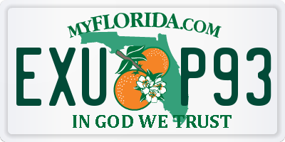 FL license plate EXUP93