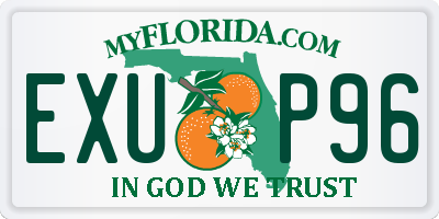 FL license plate EXUP96