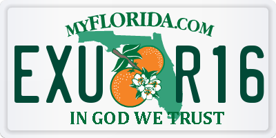 FL license plate EXUR16