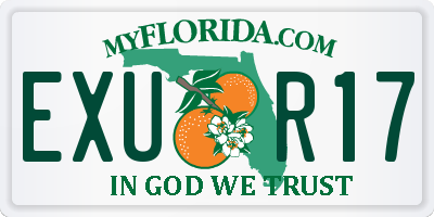 FL license plate EXUR17