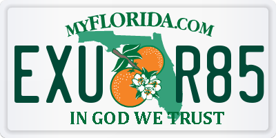FL license plate EXUR85