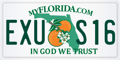 FL license plate EXUS16