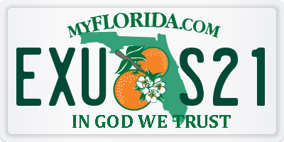 FL license plate EXUS21