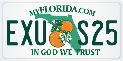 FL license plate EXUS25