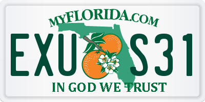 FL license plate EXUS31