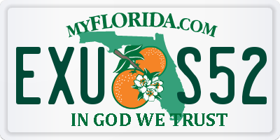 FL license plate EXUS52