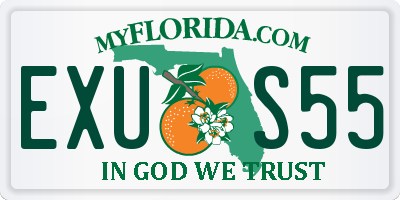 FL license plate EXUS55