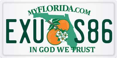 FL license plate EXUS86