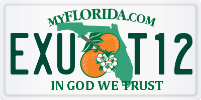 FL license plate EXUT12