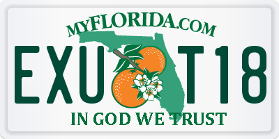 FL license plate EXUT18