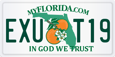 FL license plate EXUT19