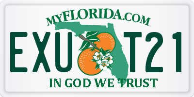 FL license plate EXUT21