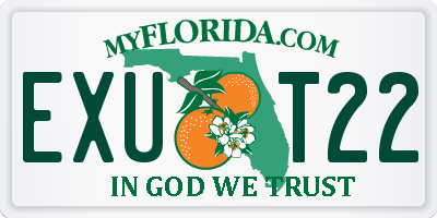 FL license plate EXUT22