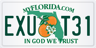 FL license plate EXUT31