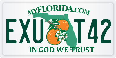 FL license plate EXUT42