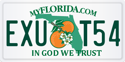 FL license plate EXUT54