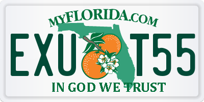 FL license plate EXUT55