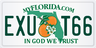 FL license plate EXUT66