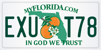 FL license plate EXUT78