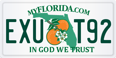 FL license plate EXUT92