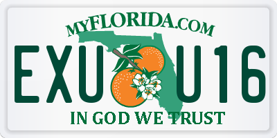 FL license plate EXUU16
