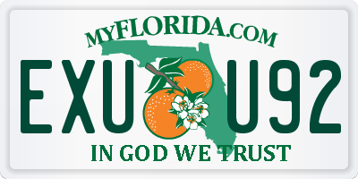 FL license plate EXUU92