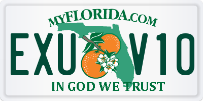 FL license plate EXUV10