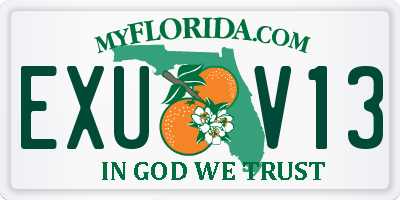 FL license plate EXUV13
