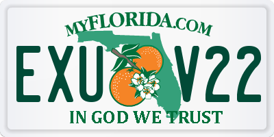 FL license plate EXUV22