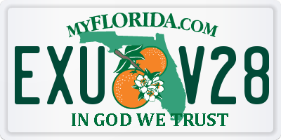 FL license plate EXUV28