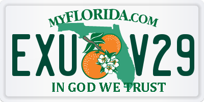FL license plate EXUV29