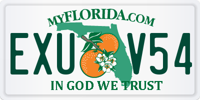 FL license plate EXUV54