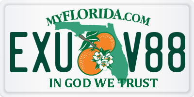 FL license plate EXUV88