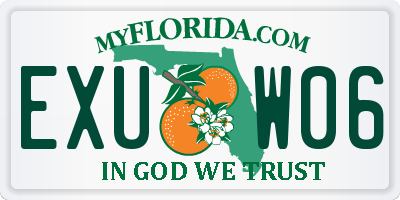 FL license plate EXUW06