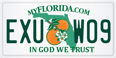 FL license plate EXUW09