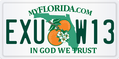 FL license plate EXUW13