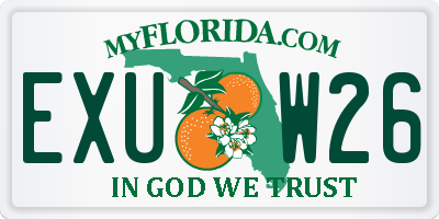 FL license plate EXUW26