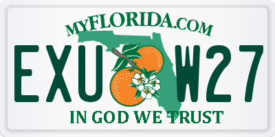 FL license plate EXUW27