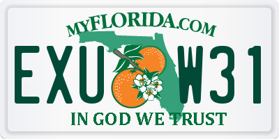 FL license plate EXUW31