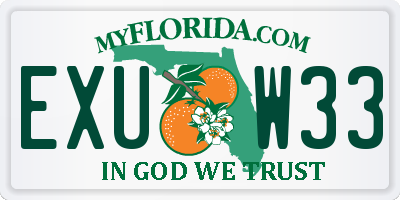 FL license plate EXUW33