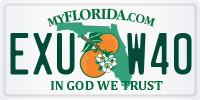 FL license plate EXUW40